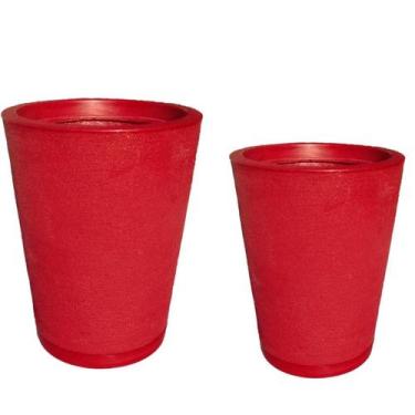 Imagem de Kit com 2 vasos coluna grafiato decorativo de luxo para plantas com pr