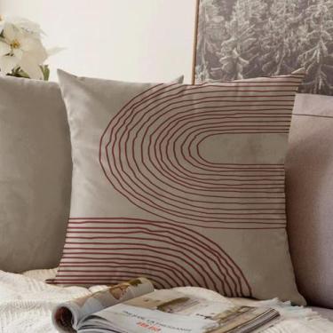 Imagem de Almofada Bege Butter Vinho 40x40cm - Serigrafada Frente e Verso - FAST