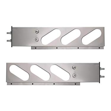 Imagem de GG Grand General 87170 Gancho de aba de lama com mola de aço inoxidável com recortes de luz oval inclinados, espaçamento de parafusos de 9,5 cm, par