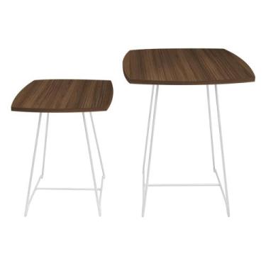 Imagem de Mesa Lateral Conjunto de Mesa de Canto Sofá Auxiliar Ursen - Genus Móv