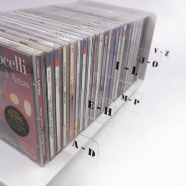 Imagem de sdroceRyaM Divisores de disco de vinil CD/EP A-Z separador de categoria do alfabeto separadores de plástico de dois lados para LP, caixa de álbum, organizador de estante (horizontal, tamanho: CD)