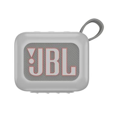 Imagem de Fhyeugfy Capa protetora de silicone, bolsa de transporte de viagem para JBL Go4, alto-falante Bluetooth portátil ao ar livre, película macia (branca)