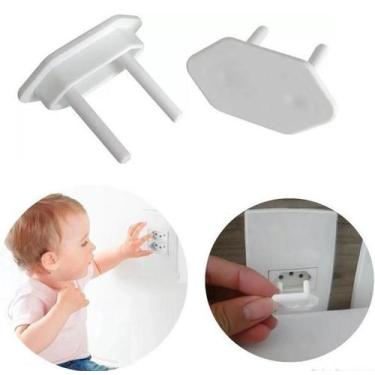Imagem de Kit com 10 Protetores Tampa De Tomada Proteção Contra Choque Bebê - Vu