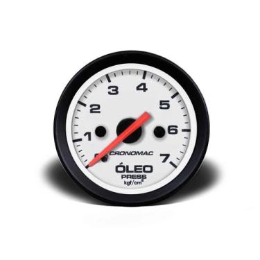 Imagem de Manômetro óleo 52mm mecânico 7kg street branco cronomac - Cronomac - I