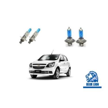 Imagem de Par Lâmpadas Super Branca Agile Farol Alto Baixo H1 E H7 - Blue lion