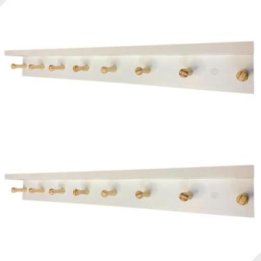 Imagem de Kit 2 Cabideiro de Parede 8 G MDF (MODELO ELEGANCE) - CRP