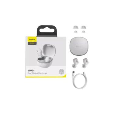 Imagem de Fone de ouvido Baseus sem Fio WM01 TWS Bluetooth 5.0, Branco