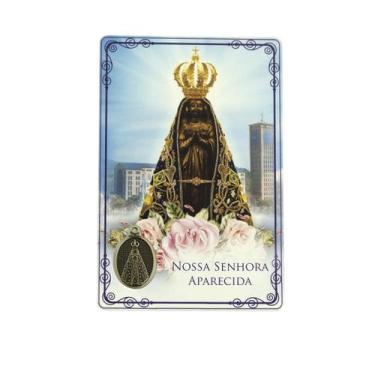 Imagem de Cartão Lembrança Pingente Medalha Nossa Senhora Aparecida - Canção nov