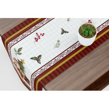 Imagem de Caminho De Mesa Trilho Natal Listras Quadriculado Papai Noel - Core De