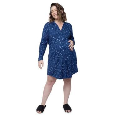 Imagem de Camisetão Linda Gestante Pós Parto e Amamentação Manga Longa Estrelas,