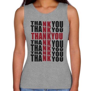 Imagem de Regata Feminina Thank You Cruz - Foca na Moda, Cinza, G