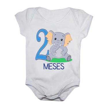 Imagem de Body de Bebê Manga Curta Aniversário 2 Meses Safari - Calupa, P