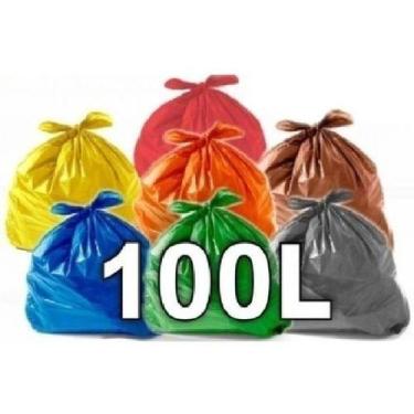 Imagem de Sacos De Lixo 100L Coloridos Reforçados 100Un - HIGIPACK
