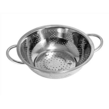 Imagem de Escorredor De Massas Macarrão Em Inox Com Alça 24 Cm