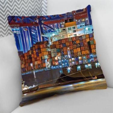 Imagem de Almofada Decorativa Cheia c/ Zíper 40x40 cm Náutico Oceania Praia Mar 