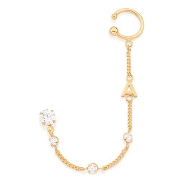 Imagem de Brinco Solitário Com Piercing De Pressão I 527032 - Rommanel, Letra r,