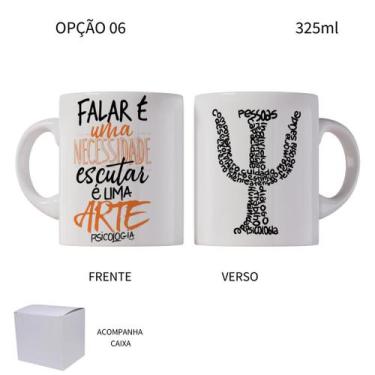 Imagem de Caneca 325ml Psicóloga Psicologia - LARANJA E MIMOS