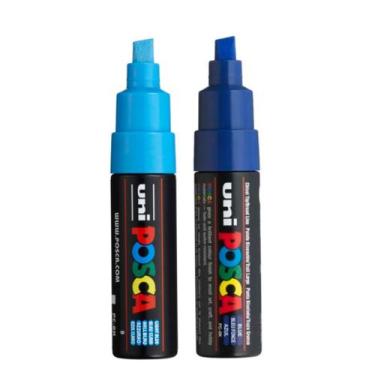 Imagem de Kit 2 Poscas PC-8K Azul Escuro e Azul Claro 4-8mm Uni-ball