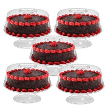 Imagem de 5 Porta Bolos Boleira Em Acrilico Com Pedestal Pequeno - 3T