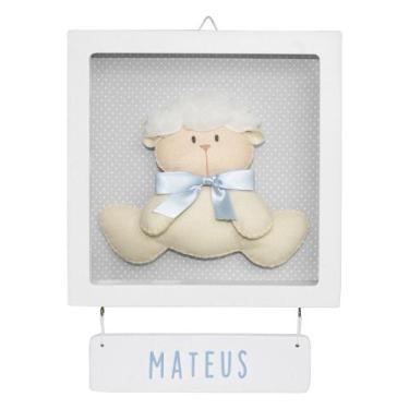 Imagem de Porta Maternidade Quadro AcrílicoOvelha Quarto Bebê Infantil Menino - 