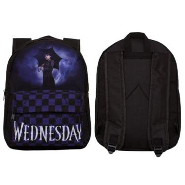 Imagem de Mochila Feminina Infantil Preta de Costas Série Wandinha - TOYS 2U