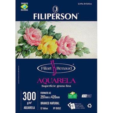 Imagem de Bloco filiart renaud aquarela a3 300g com 12f br nat - 01052 - FILIPER