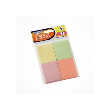 Imagem de Bloco de Anotações BRW Tons Pastéis 38x51mm 4 Blocos com 50 Folhas