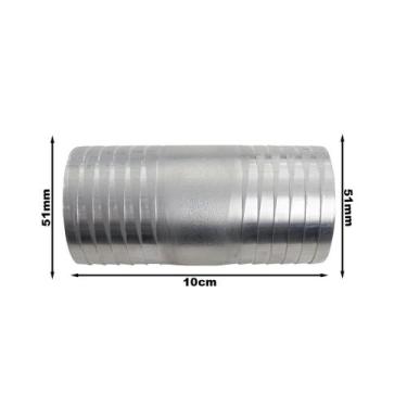Imagem de Conexão Nipe Mangueira 51mm 10cm Alumínio Emenda Universal - PARAISO D