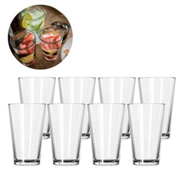 Imagem de Kit 8 Copos Londres 240ML Vidro Redondo Resistente Agua Suco - PRATICA