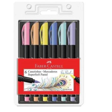 Imagem de Caneta Brush Pastel Supersoft 6 Cores Faber-Castell