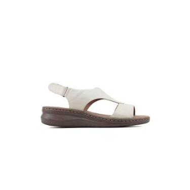 Imagem de Sandália Opananken Wave Ii Confort Couro Off White-Feminino