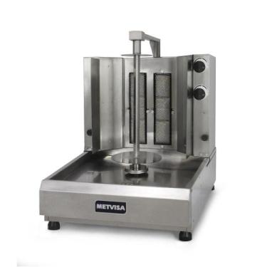 Imagem de Assador de Churrasco Grego a Gás Metvisa 2 Queimadores Espeto Rotativo