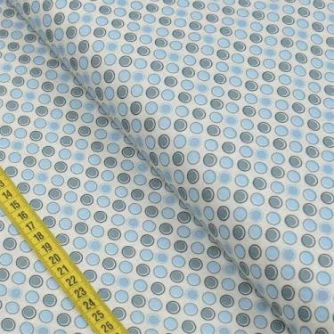 Imagem de Tecido Estampado para Patchwork - Florescer : Poá Azul (0,50x1,40) - F