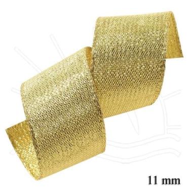 Imagem de Fita Metalizada Aramada M004 11mm 10 Metros - 203 Ouro - Fitas Progres