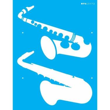 Imagem de Stencil Opa 15 X 20 cm - Instrumentos Musicais Saxofone - 2572 - Opa C