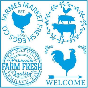 Imagem de Stencil Litoarte Rose Ferreira 20 x 20 cm - STXX-199 Country