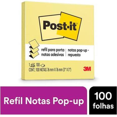 Imagem de POST-IT Refil C/ 100 Notas 76 X 76MM Amarelo 3M