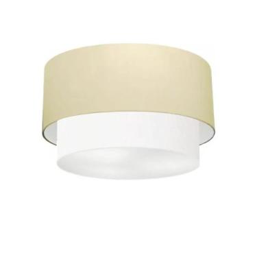 Imagem de Plafon Duplo Cilíndrico Vivare Md-3045 Cúpula em Tecido 40x35cm - Bivo