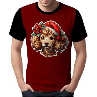 Imagem de Camisa Camiseta Tshirt Natal Festa Cachorro Poodle Cão Neve - Enjoy Sh