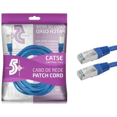 Imagem de Cabo De Rede Patch Cord Cat5E Ftp 5M Azul - Planeta Brinquedos