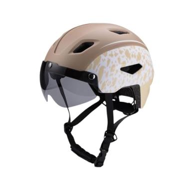 Imagem de oshhni Capacete de bicicleta infantil para crianças com pára-brisas Capacete de ciclismo Chapéu para bicicleta de estrada Ciclismo, Marrom