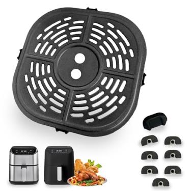 Imagem de HEISENLIN Frigideira a ar quadrada para fritadeiras de ar digital Bella Pro Series 6QT, antiaderente premium, bandeja de placa para inserção de grelha para fritadeira Bella Air Fryer, lavável na