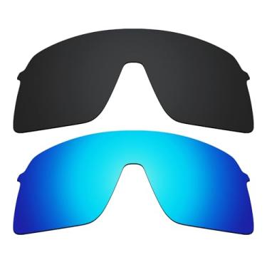 Imagem de Alphax Lentes de reposição para óculos de sol esportivos Oakley Sutro Lite OO9463 Stealth preto e azul gelo lentes polarizadas