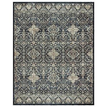 Imagem de Gertmenian Tapete de área tufado impresso interno 3,5 x 4,5, tapete de decoração de casa antiderrapante para entrada, quarto, sala de estar, transitório, tanis antrocite, 28526