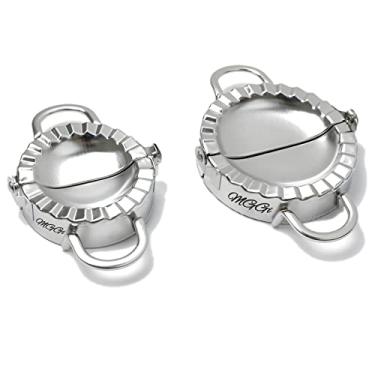 Imagem de MGGi Máquina de Bolinho de Massa de Aço Inoxidável, Cortador de Massa de Bolinho de Massa, Molde de Prensa Empanada Gyoza, Molde de Bolinho de Massa de Ravióli, 1 Conjunto, Pequeno + Grande