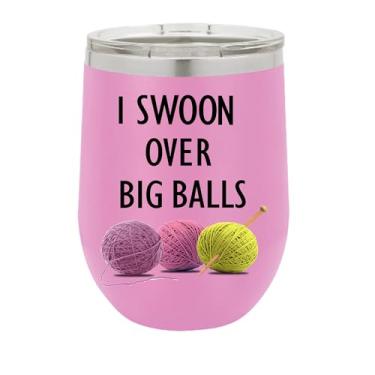 Imagem de Copo de vinho I Swoon Over Big Balls, copo de vinho de aço inoxidável, presentes para ele, para ela, para meninos, para meninas, aniversário, ideia de presente de Natal (roxo claro)