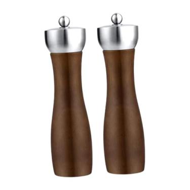 Imagem de DimyFew 2x Conjunto de Moinho de Sal e Pimenta Moinho de Sal Manual, Casa, Madeira, Moinho de Sal para Bar Café Camping Ao Ar Livre