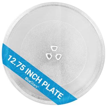 Imagem de [Atualização] Placa de vidro para micro-ondas BlueStars 12,75"/32,5 cm - Substitui 1B71961F 507049 WB49X10074 1B71961H - Ajuste universal para GE LG GoldStar Whirlpool Sharp Kenmore - Bandeja durável