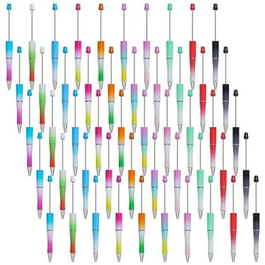 Imagem de jiebor 50 peças de canetas esferográficas de plástico com contas, canetas esferográficas, tinta preta, canetas fofas e legais para professores, alunos, diário, formatura, presente de noiva, escritório, material escolar