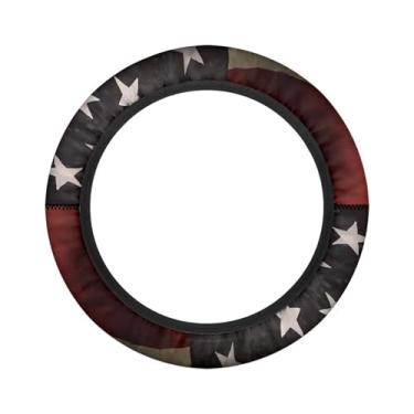 Imagem de Darisoco Capa para volante de carrinho de golfe com bandeira americana, 1 peça, protetor solar refletor de raios UV, acessórios para veículos de arrefecimento, ajuste universal